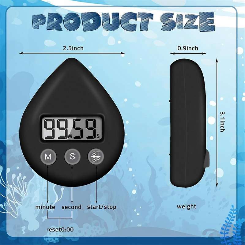 6pcs Shower Timer for Adults Kids,digital Waterproof Kitchen Timer Magnetic Small Shower Clock Alarm