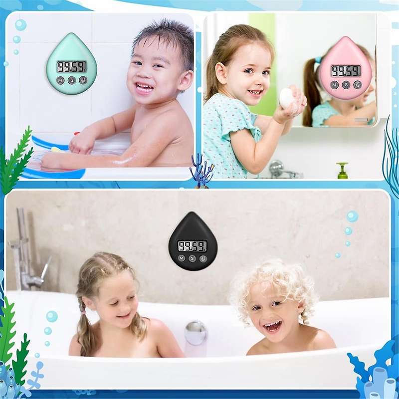 6pcs Shower Timer for Adults Kids,digital Waterproof Kitchen Timer Magnetic Small Shower Clock Alarm