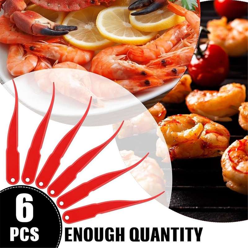 6Pcs Shrimp Peeler Plastic Shrimp Deveiner Tool Shrimp Cleaner for Kitchen Shrimp Deveining Peel Too
