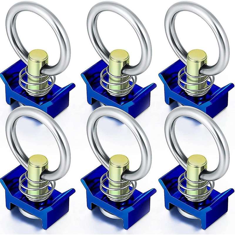 6Pcs Single Stud Fitting L Track 4000LB Capacity with Stainless Steel Round Ring for Airline Track L
