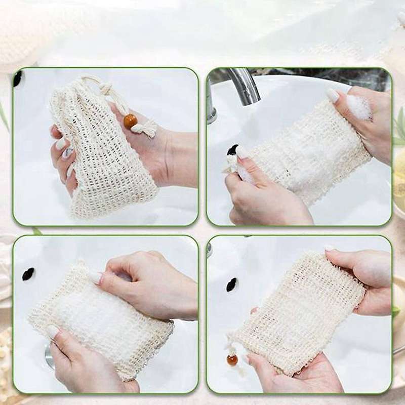6Pcs Soap Foaming Net Soap Mesh Bubble Mesh Bag Soap Saver Net Mesh Bag Dispenser Bathroom Shower Ac