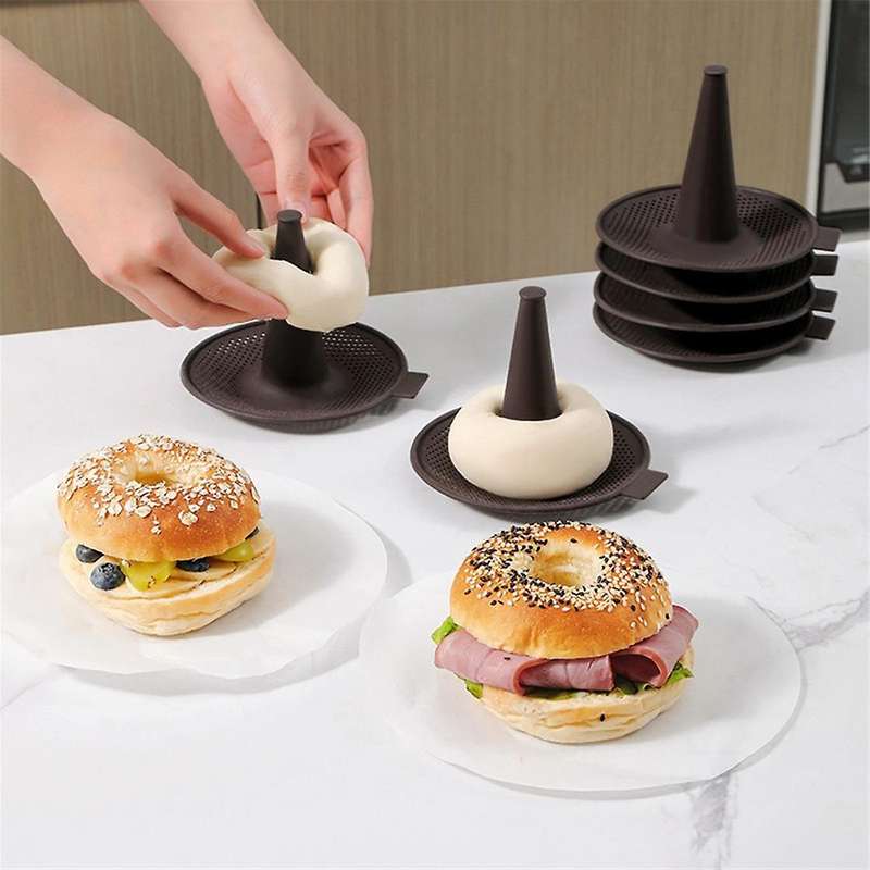 6PCS Silicone Donut Mold DIY Doughnuts Pan Set Dishwasher Safe for Donut Cake Biscuit Bagels