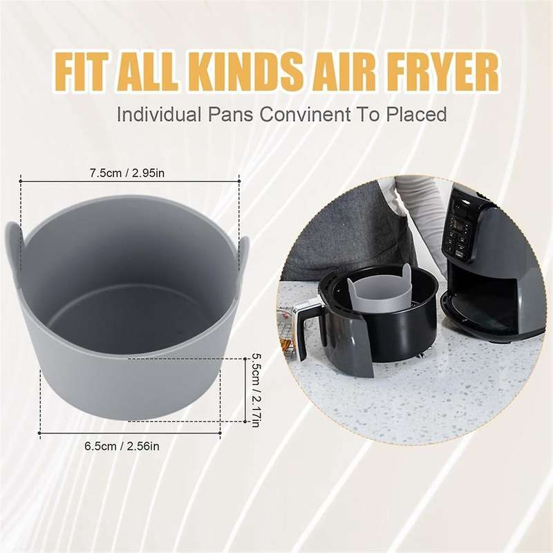 6pcs Silicone Egg Mold for Air Fryer Non Stick Silicone Ramekins for Air Fryer Egg Cup for Baking Co