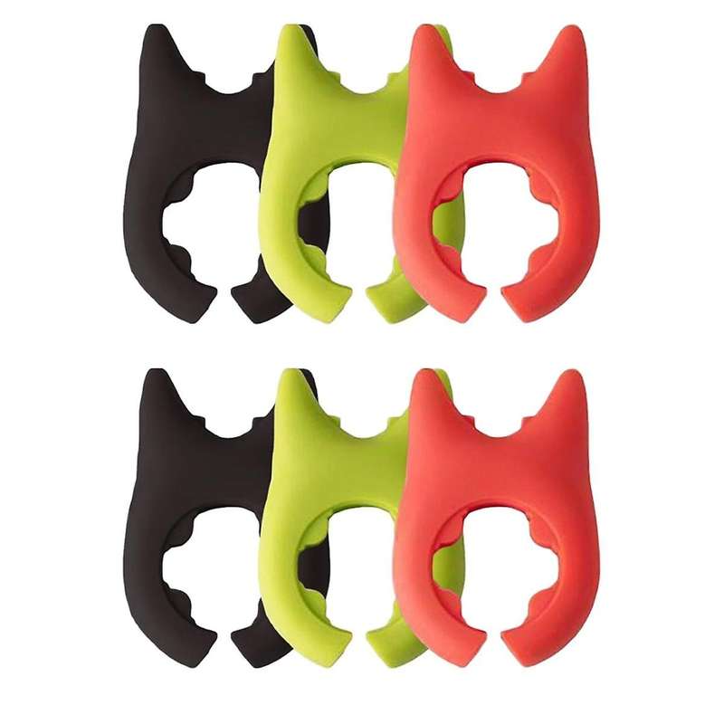 6PCS Spatula Rack with Pot Lid and Soup Spoon Holder, Silicone Pot Clip Spoon Rest Kitchen Spoon Hol