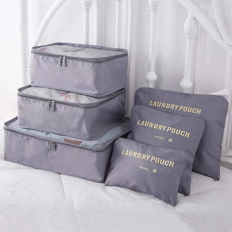 6PCS Travel Storage Bag Set for Clothes Tidy Organizer Wardrobe Suitcase Pouch Travel Organizer Bag