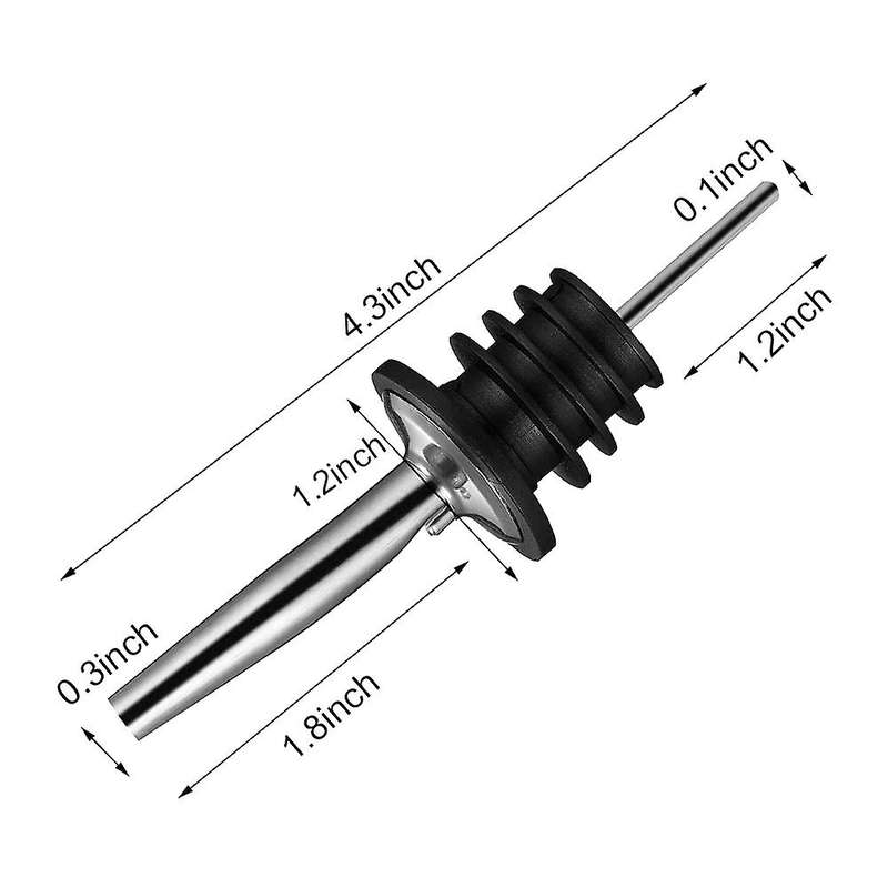 6Pcs Stainless Steel Pourers,Speed Pourer, Liquor Bottle Pourers and Vinegar Tapered Stopper Spout