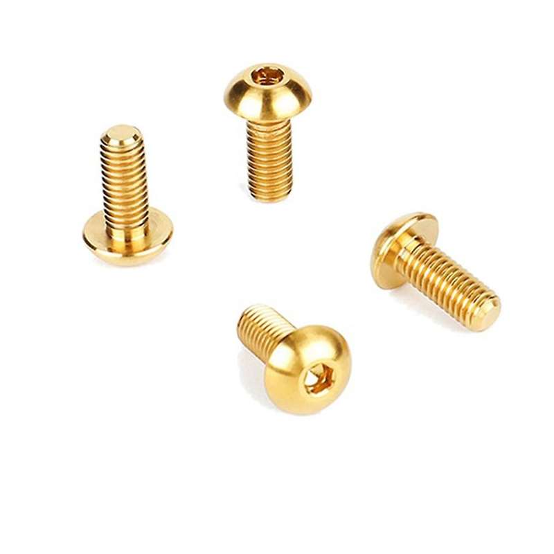 6Pcs Titanium TC4 Bolts M5X12mm Hex Head for Bicycle Bottle Cage Install T Mountain Bike Ti Parts Sc