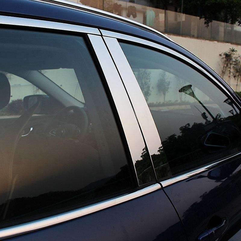 6Pcs Window B-Pillar Decorative Sticker Window Frame Center Pillar Cover Trim Strip Sticker for Kadj