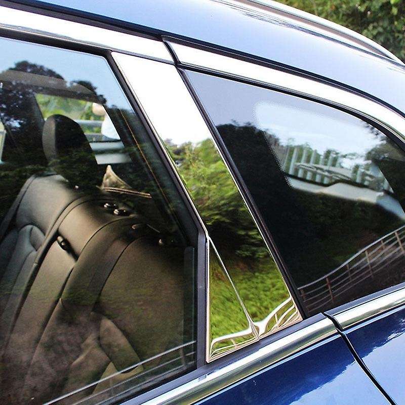6Pcs Window B-Pillar Decorative Sticker Window Frame Center Pillar Cover Trim Strip Sticker for Kadj