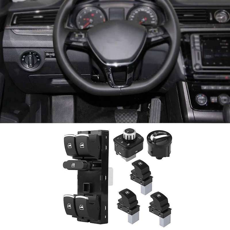 6Pcs Window Mirror Headlight Switch Set 5ND 959 565A 5ND 959 857 5ND941431B for Golf MK5 6 MK5 B6