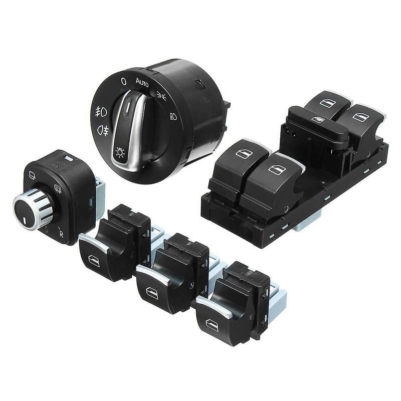 6Pcs Window Mirror Headlight Switch Set 5ND 959 565A 5ND 959 857 5ND941431B for Golf MK5 6 MK5 B6