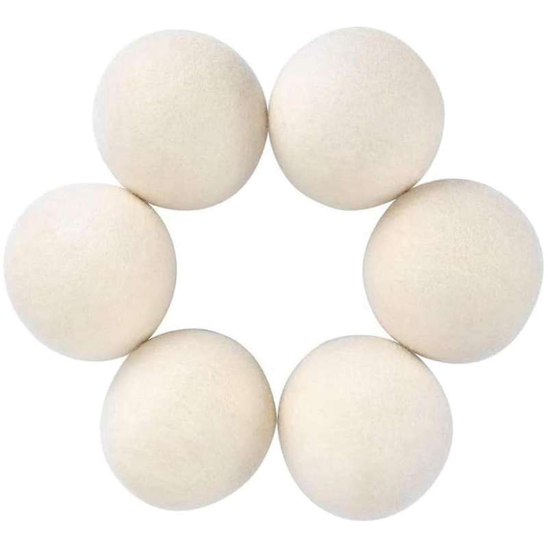 6pcs Wool Dryer Balls- Premium Natural - Made with Wool That Replaces Dryer Sheets - Lint Remover