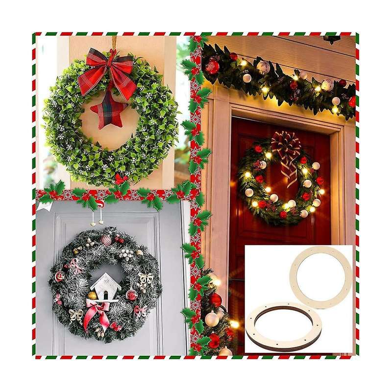 6pcs Wood Wreath Frame Crafts Diy Christmas 's Day Easter Holiday Wreath Wall Home Decor