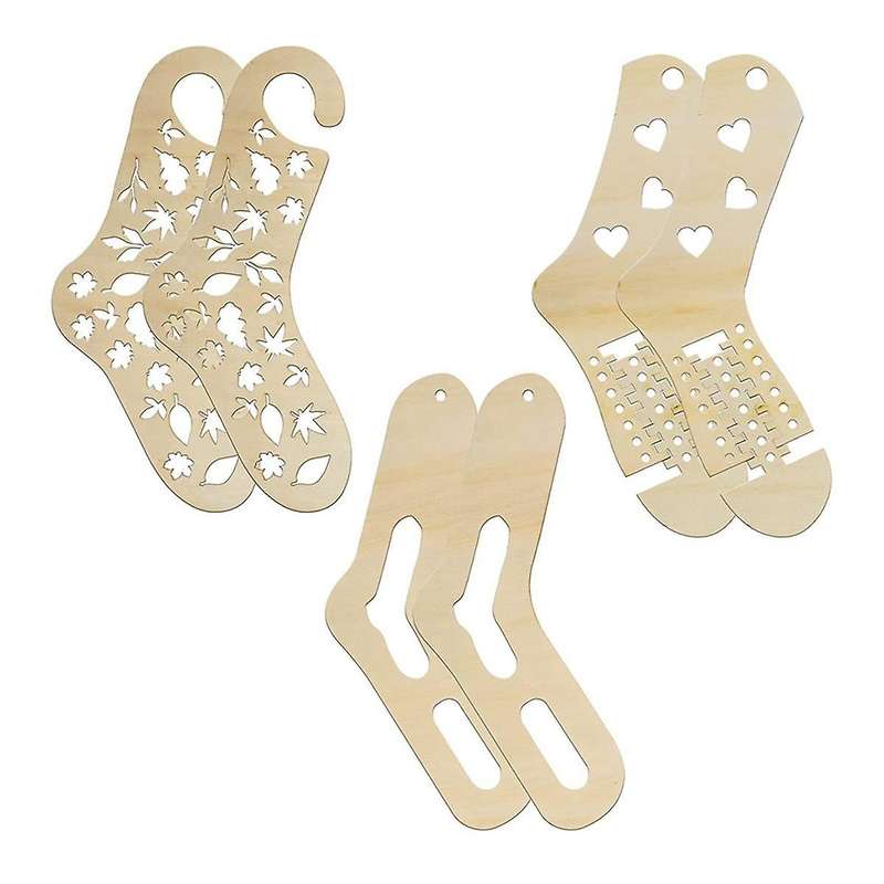 6Pcs Wooden Sock Blockers for Knitting,Adjustable Sock Blocker for Knit Blockers Knitting Crochet St