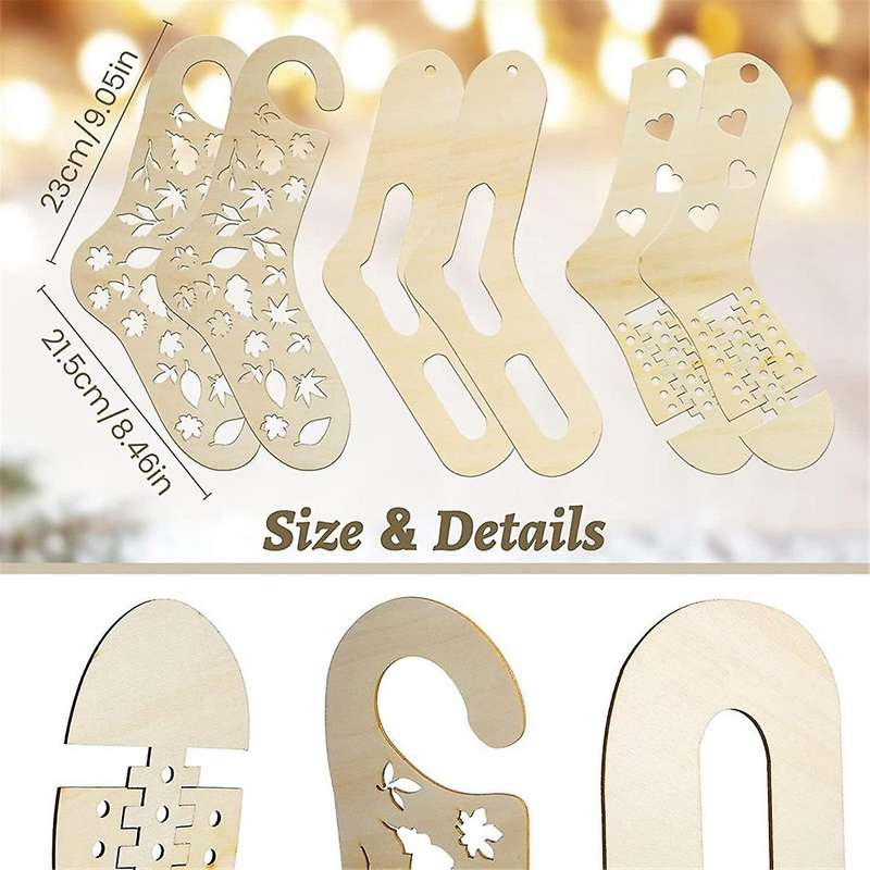 6Pcs Wooden Sock Blockers for Knitting,Adjustable Sock Blocker for Knit Blockers Knitting Crochet St