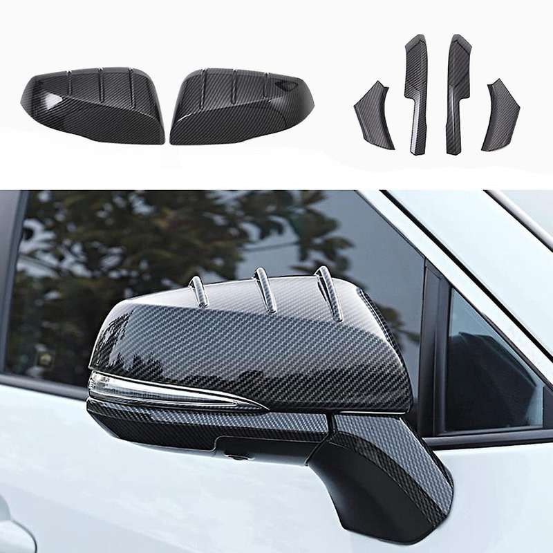 6Pcs/Set Carbon Fiber Car Rearview Mirror Cover Side Door Wing Trim for Sienna 2019 2020 2021