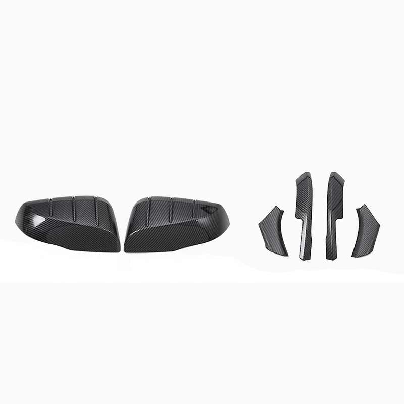 6Pcs/Set Carbon Fiber Car Rearview Mirror Cover Side Door Wing Trim for Sienna 2019 2020 2021