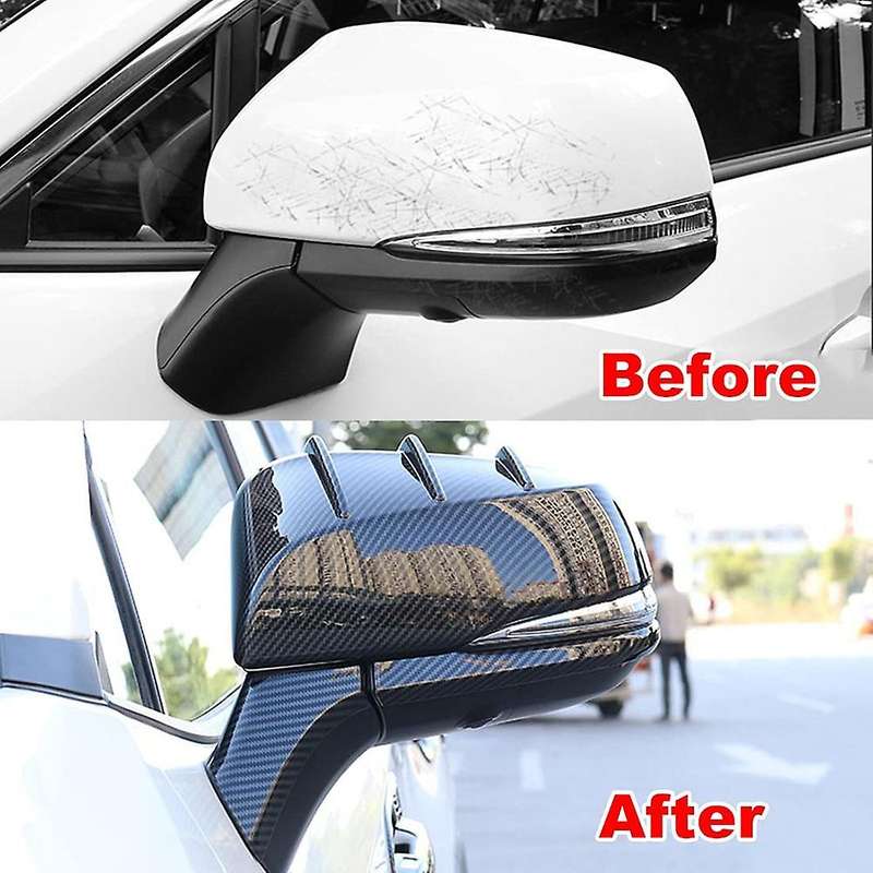 6Pcs/Set Carbon Fiber Car Rearview Mirror Cover Side Door Wing Trim for Sienna 2019 2020 2021