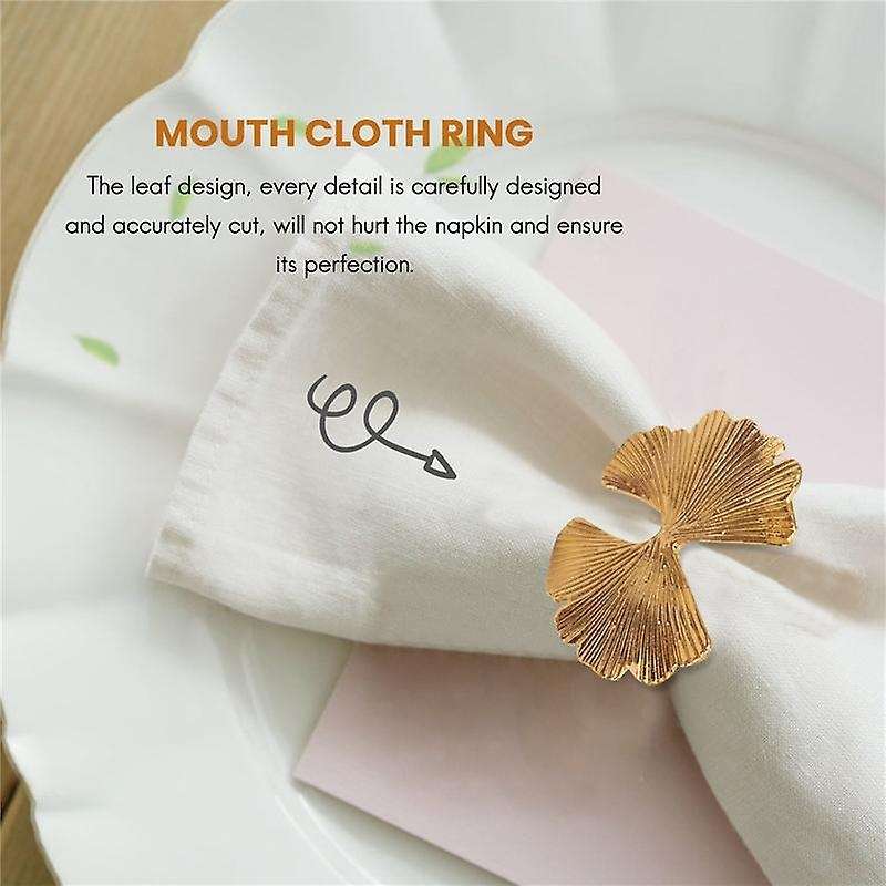 6pcs/lot Retro Ginkgo Leaf Napkin Buckle Napkin Ring, Suitable for Dinner Decoration Of Wedding Hot
