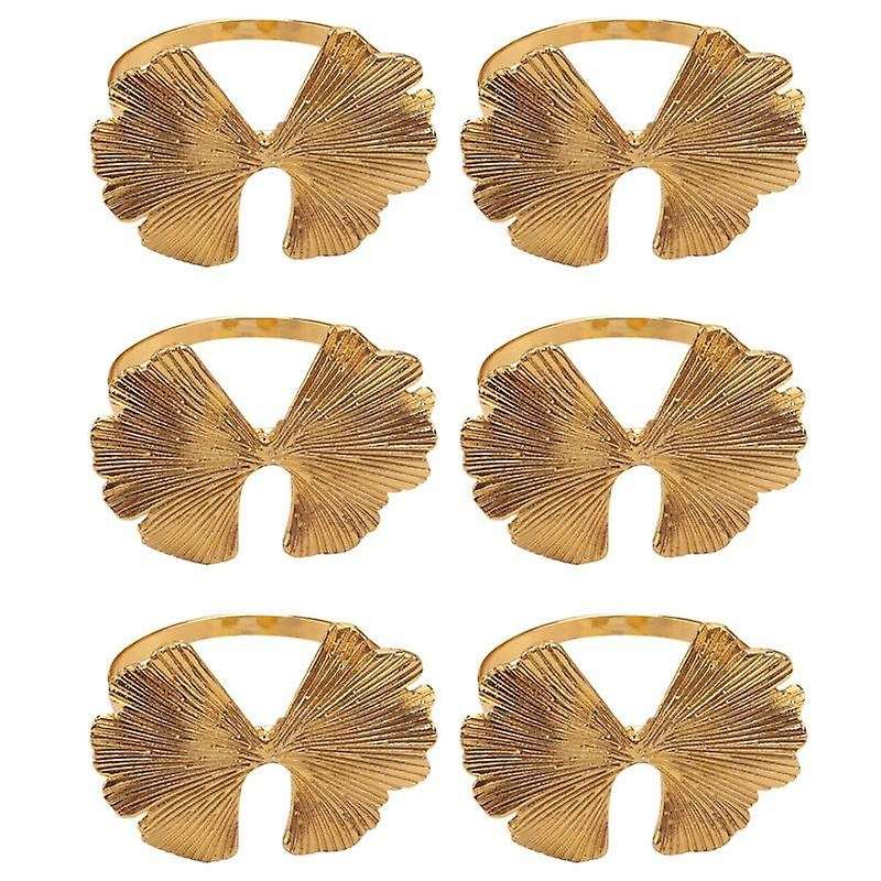 6pcs/lot Retro Ginkgo Leaf Napkin Buckle Napkin Ring, Suitable for Dinner Decoration Of Wedding Hot