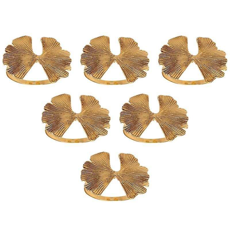 6pcs/lot Retro Ginkgo Leaf Napkin Buckle Napkin Ring, Suitable for Dinner Decoration Of Wedding Hot