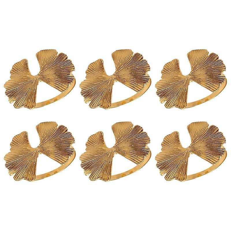 6pcs/lot Retro Ginkgo Leaf Napkin Buckle Napkin Ring, Suitable for Dinner Decoration Of Wedding Hot