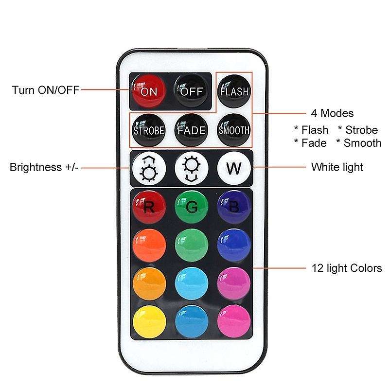6Pcs/Set Rgb Led Night Light Wireless Remote Controller Rgbw 12 Color Dimmable Flash Under Cabinet N