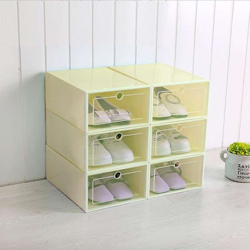 6-Piece Candy Color Shoe Box, Transparent Plastic Shoe Storage Box, Shoe Cabinet Storage Drawer Rect