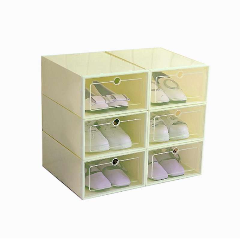 6-Piece Candy Color Shoe Box, Transparent Plastic Shoe Storage Box, Shoe Cabinet Storage Drawer Rect