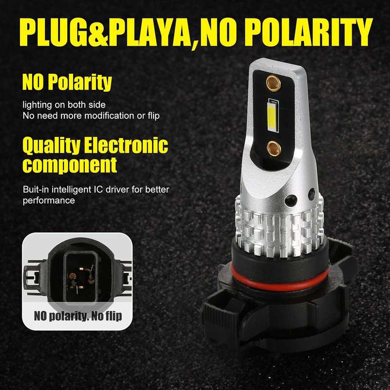 6PCS-CSP LED 5202/H16 Led Light Bulb 288W LED Bulbs for DRL Fog Lights,6500K White(Pack of 2)
