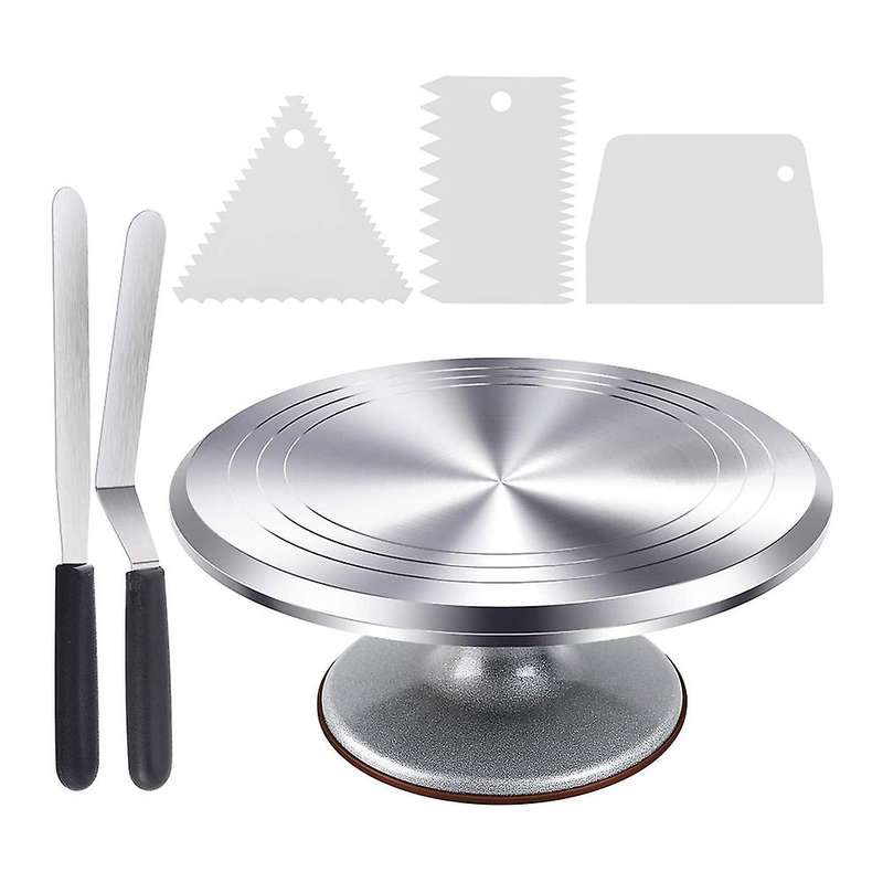6Pcs-Cake Decorating Supplies Cake Turntable Rotating Cake Stand DIY Set Spatula Scraper