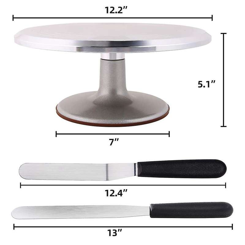 6Pcs-Cake Decorating Supplies Cake Turntable Rotating Cake Stand DIY Set Spatula Scraper