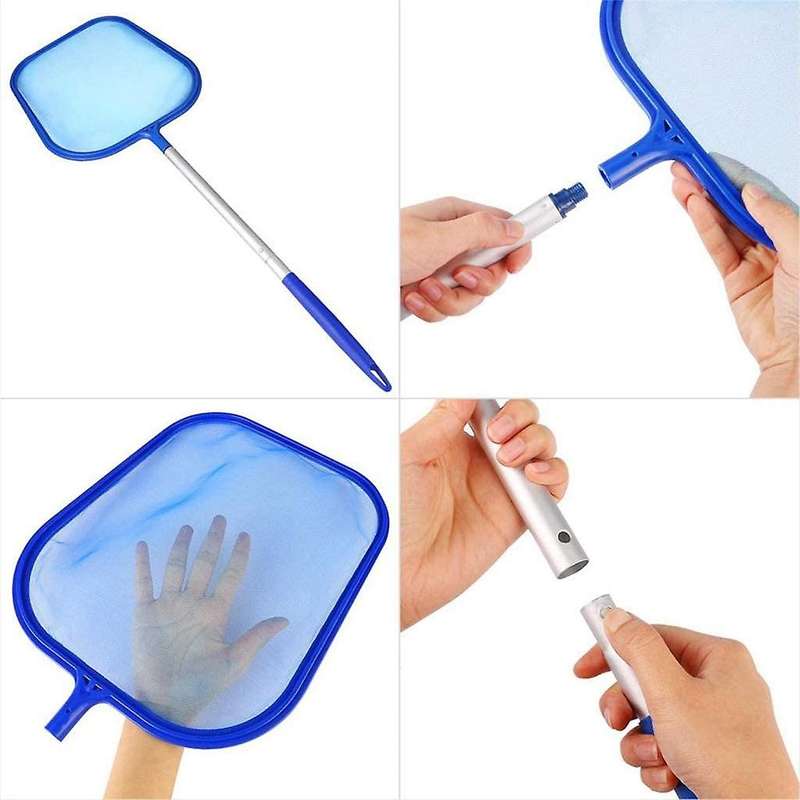 6-piece Swimming Pool Skimmer Net Telescopic Pole Leaf Skimmer Net Swimming Pool Cleaner Supplies H