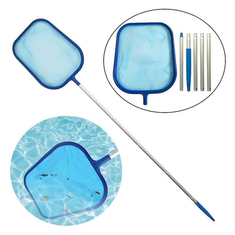 6-piece Swimming Pool Skimmer Net Telescopic Pole Leaf Skimmer Net Swimming Pool Cleaner Supplies H