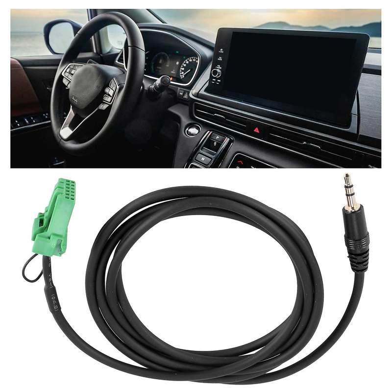 6pin Green Connector Stereo 3.5mm Jack Audio Aux-in Mp3 Cable Wire for Honda Jazz Fit 2002-2006