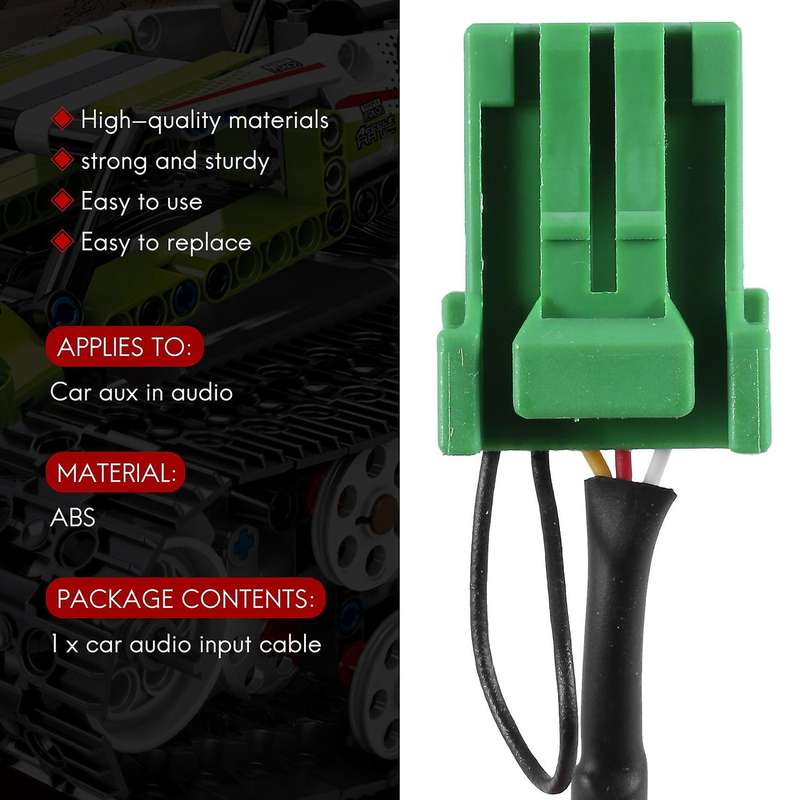 6pin Green Connector Stereo 3.5mm Jack Audio Aux-in Mp3 Cable Wire for Honda Jazz Fit 2002-2006