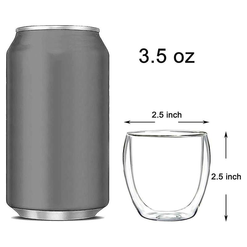6-Piece Espresso Cup Double-Layer Insulated Espresso Cup Glass Coffee Cup