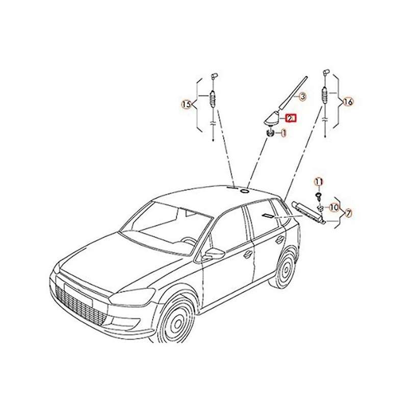 6r0035501c Car Gsm Gps Am Fm Radio Antenna Base for Seat Roof Antenna Base Satnav Radio