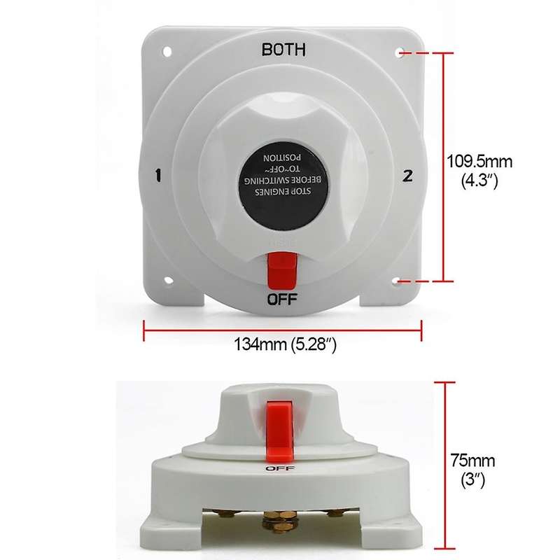 6V -32V 360A Dual Boat Battery Selector Switch Disconnect Power Cut Off on for Marine Boat