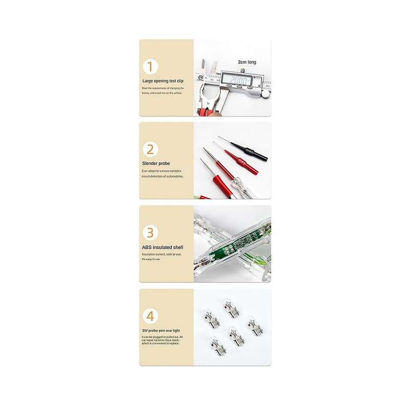 6v-24v Car Test Polarity Pen Circuit Test Led Light Supply Voltage Scanning Probe Multifunctional C