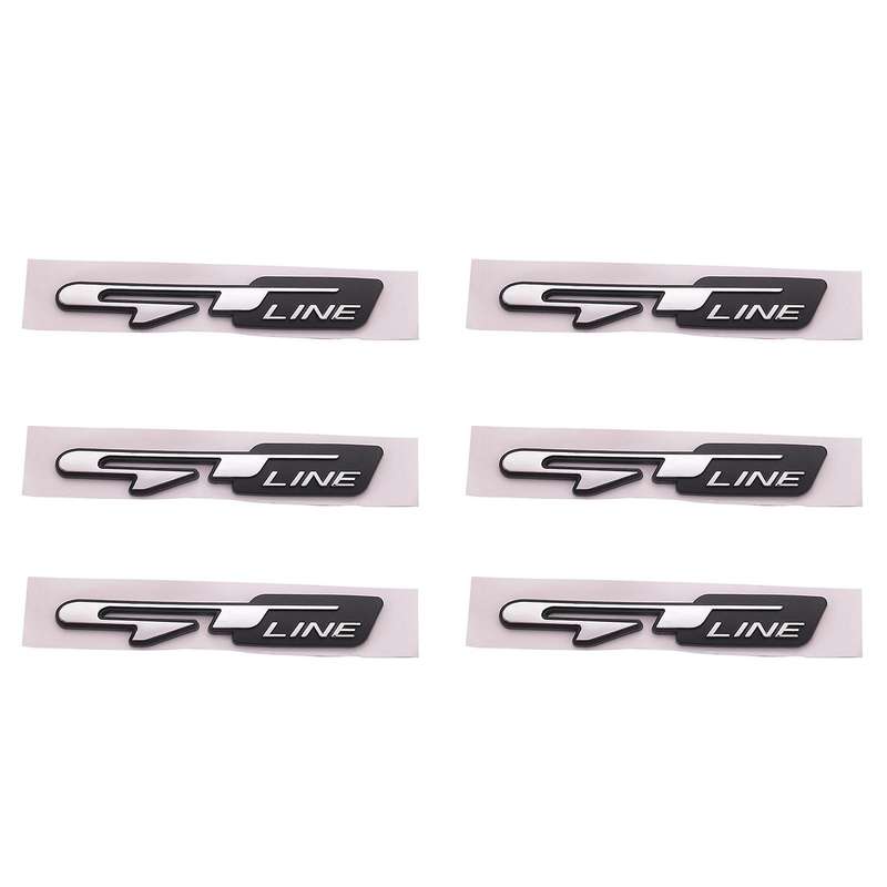6x 3d Car Style Sticker Gt Line Letters Sticker for Rear Trunk Car Doors Stickers Gt Line