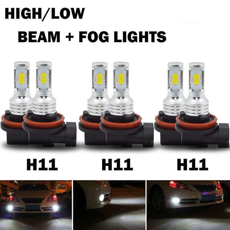 6X Combo LED Headlights High Low Beam Fog Lights for 2016-2020 6000K