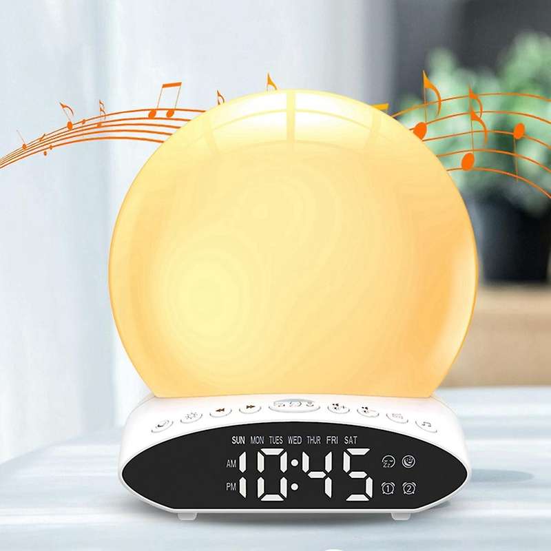 7 Color Sleep Aid Sound Machine with Sunset Simulation for Kids & Adult, Snooze, Fm Radio, Night Lig