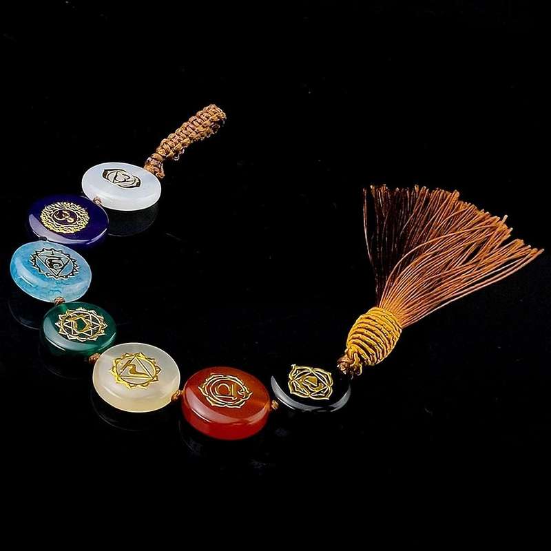 7 Chakra Hanging Ornament Reiki Healing Energy Balance Meditation Amulet Car Home Decor Natural Crys