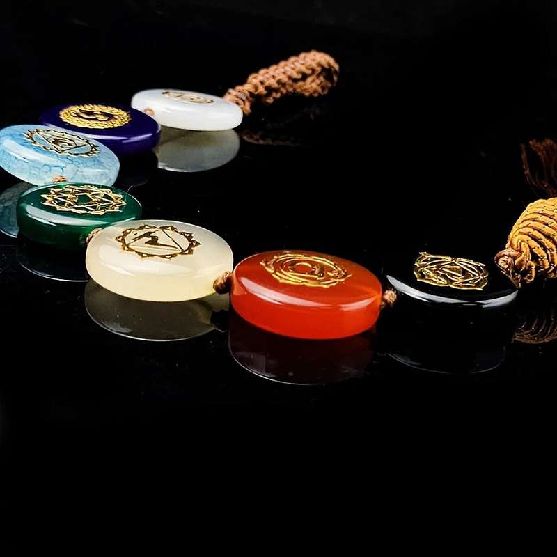 7 Chakra Hanging Ornament Reiki Healing Energy Balance Meditation Amulet Car Home Decor Natural Crys