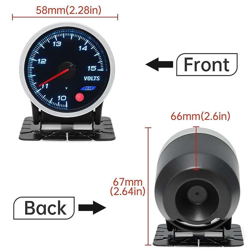 7 Colors Backlight Car Volt Meters 52mm Boost Gauge Turbo Pressure Gauge 12v Voltmeter Gauge