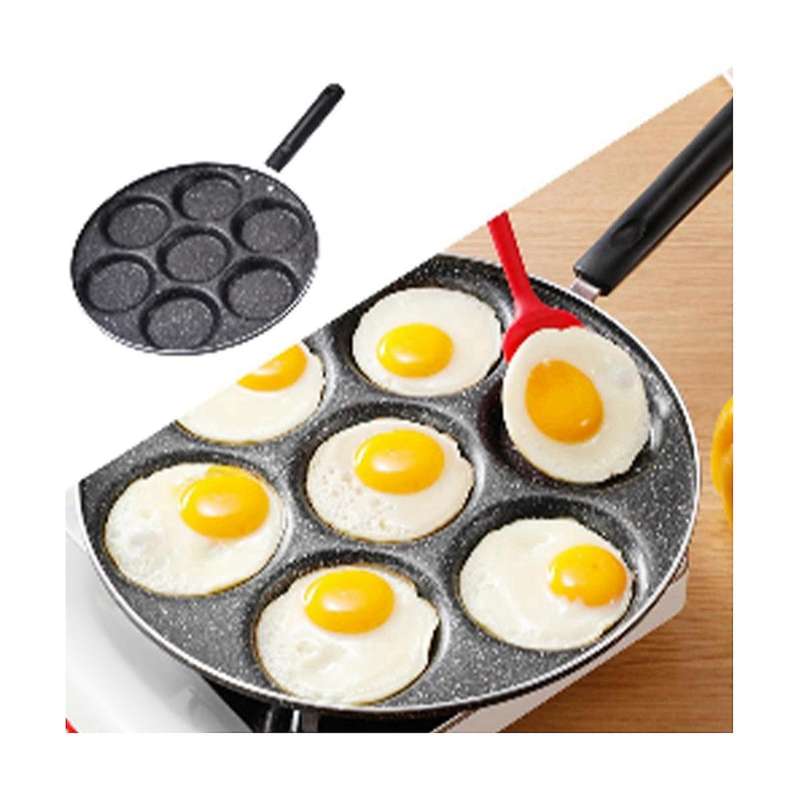 7 Cups Pancakes Frying Pans Breakfast Egg Pan Durable Non-stick Pan Holes Cooking Egg Ham Pans Panc