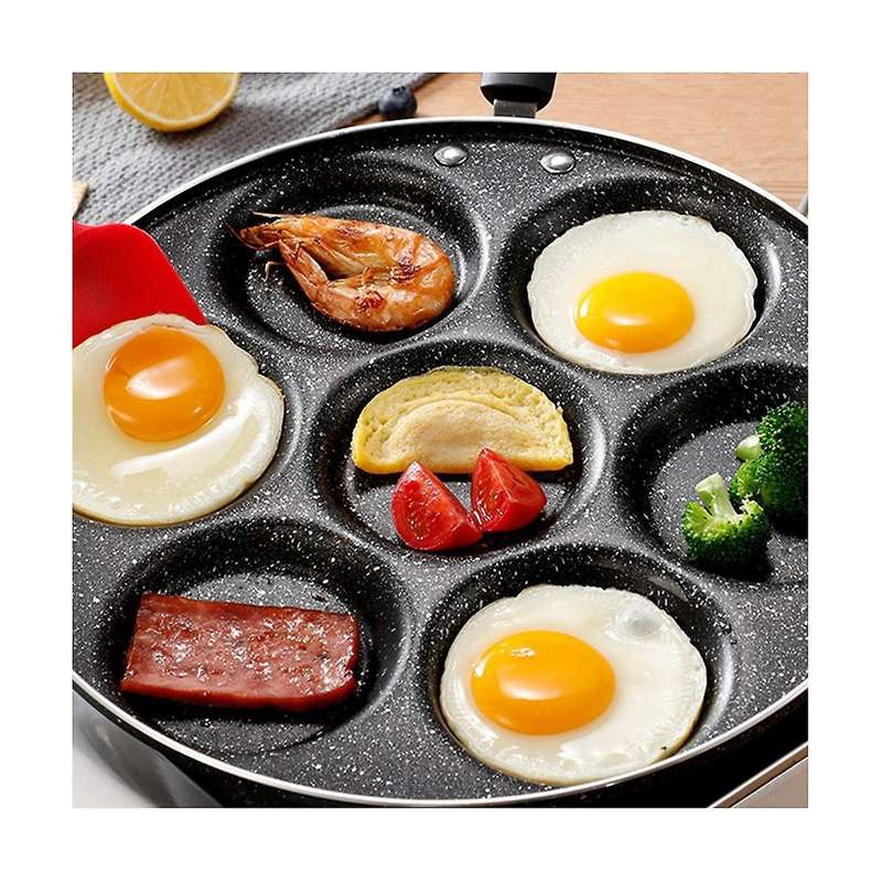 7 Cups Pancakes Frying Pans Breakfast Egg Pan Durable Non-stick Pan Holes Cooking Egg Ham Pans Panc
