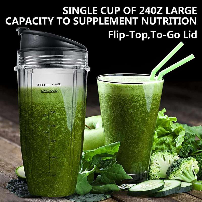 7 Fins BL480-30 Extractor Blade Replacement for Auto IQ BL2012 BL2013 BL480 24Oz Cups with To-Go Lid