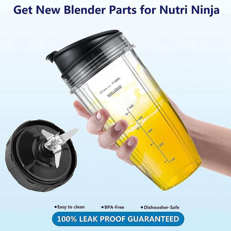7 Fins BL480-30 Extractor Blade Replacement for Auto IQ BL2012 BL2013 BL480 24Oz Cups with To-Go Lid